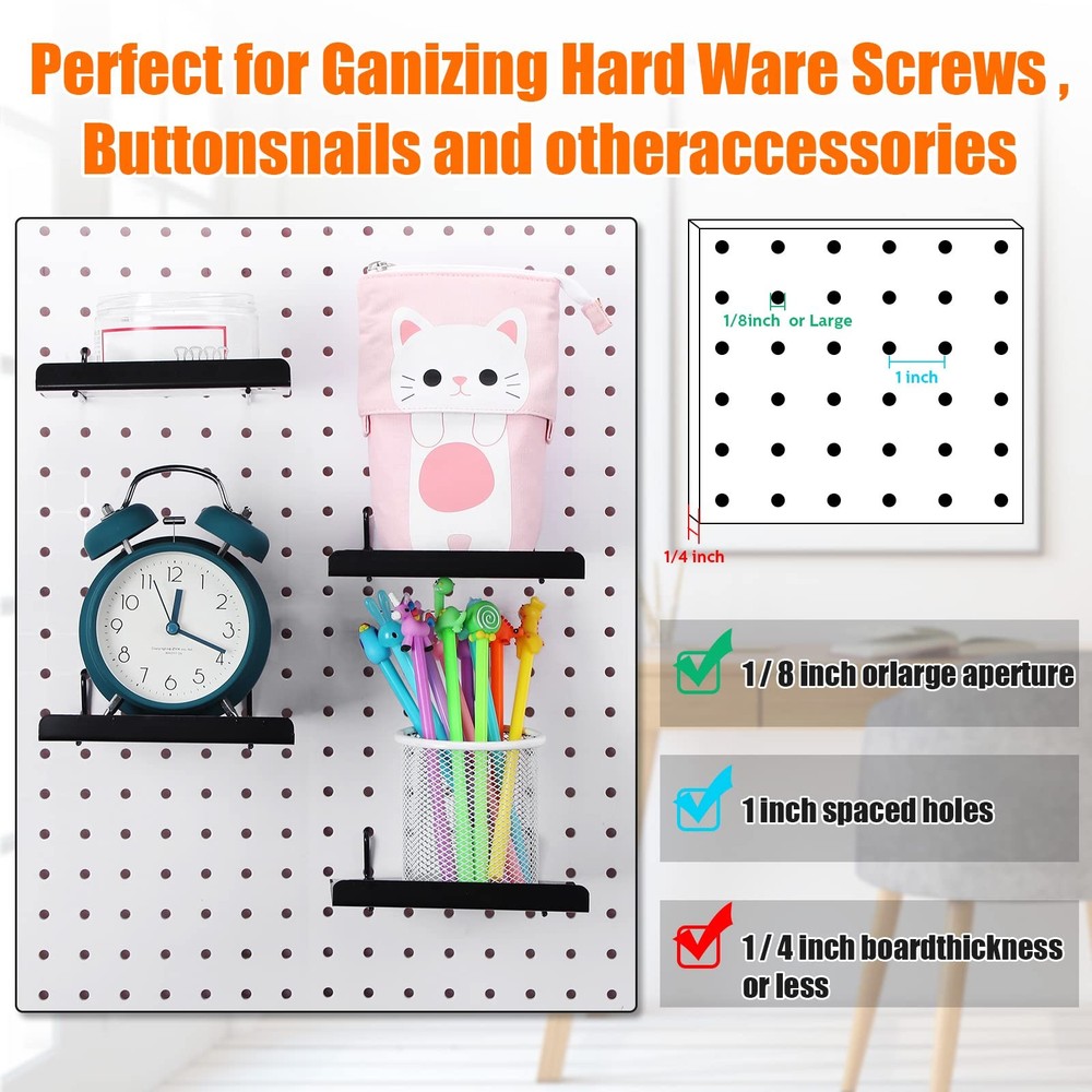 4 Pack Pegboard Shelves Wall Organizer Peg Board Shelf Brackets Pegboard