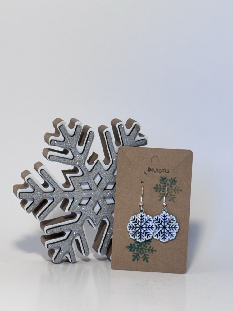 Handmade Christmas Snowflake Dangle Earrings