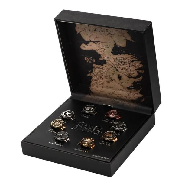 GAME OF THRONES "HOUSES RING SET" 8 ring set NEW