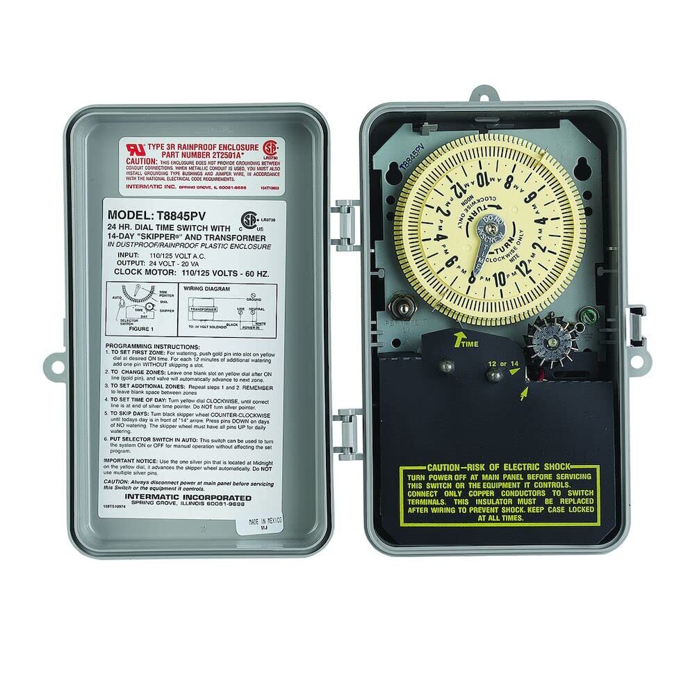 Intermatic T8845PV SPST 125-Volt Mechanical Cycle and Irrigation Timer Switch -