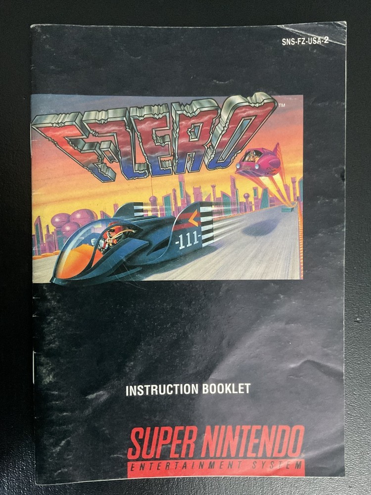 F-Zero SNES Super Nintendo Instruction Manual Only