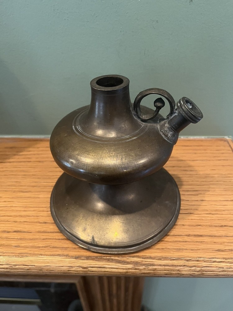 Antique Brass Hookah Base Pot Signed on the Bottom
