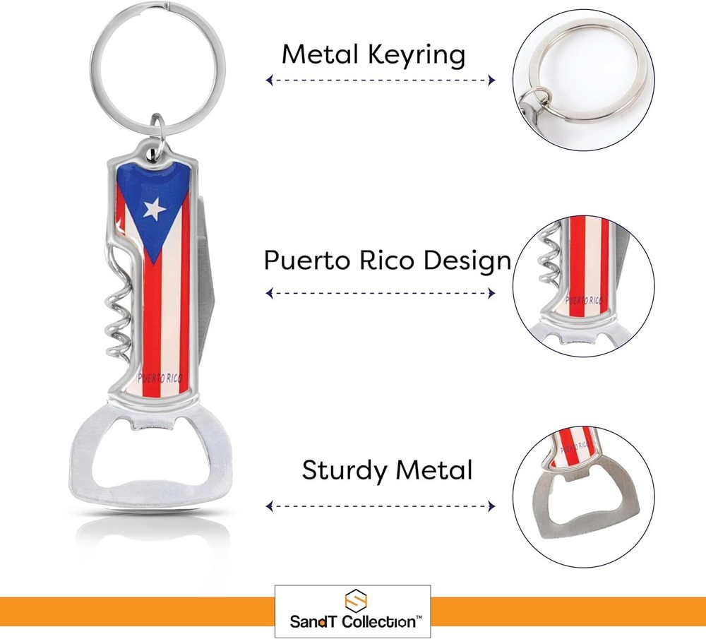 Multifunctional Bottle Opener Keychain Corkscrew Keychains - Carribean Countries