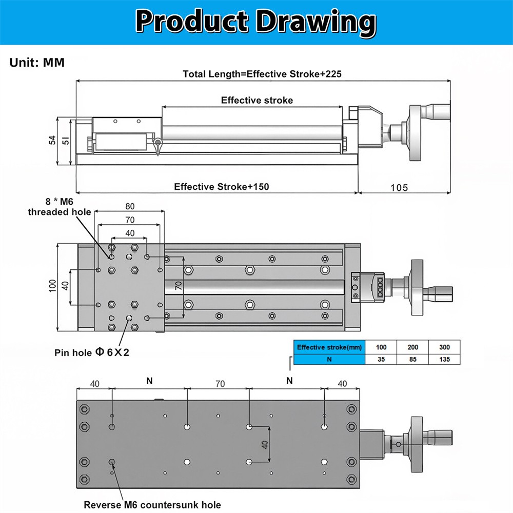 Linear Sliding Table Module T-shaped Screw Self-locking Digital Display XY Axis