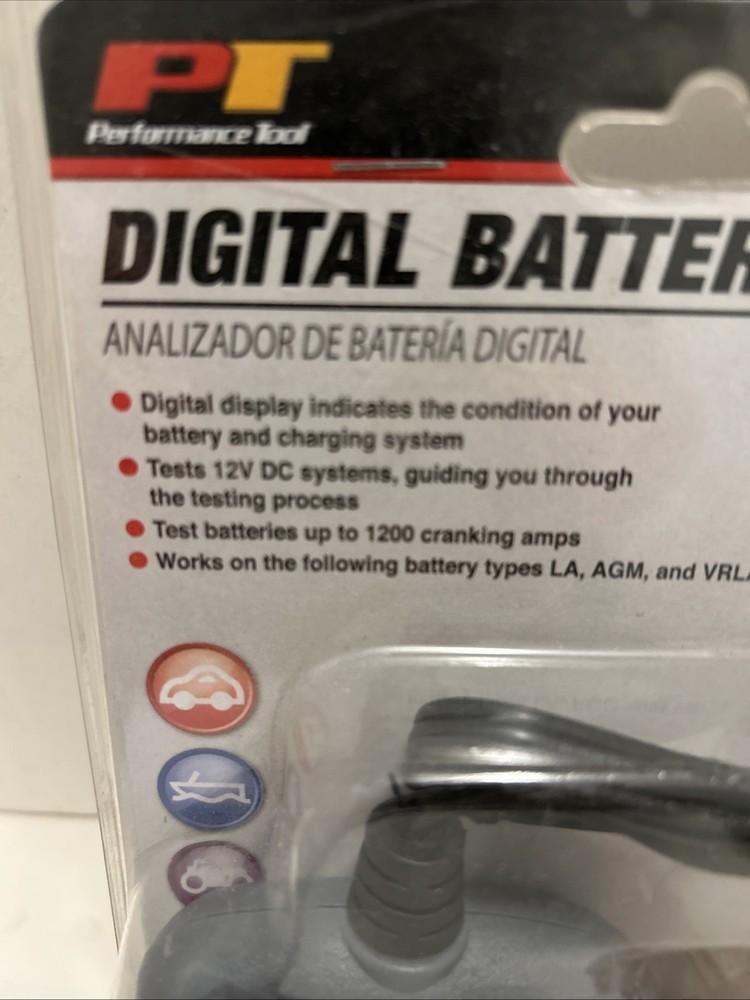 Performance Tool W2998 Digital 12v Battery Analyzer Tests DC Systems