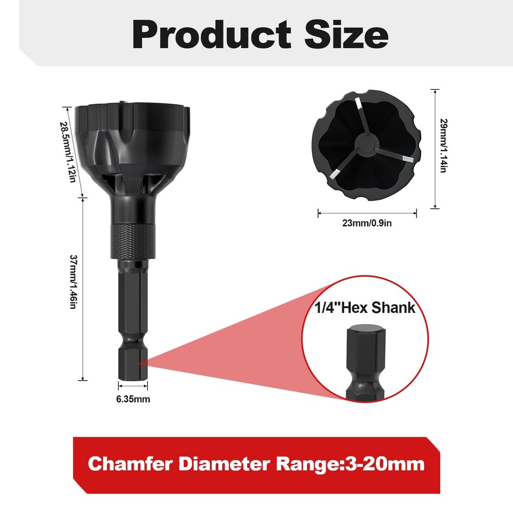 Deburring External Chamfer Tool with Tungsten Carbide Blade, Bolt Thread Repa...