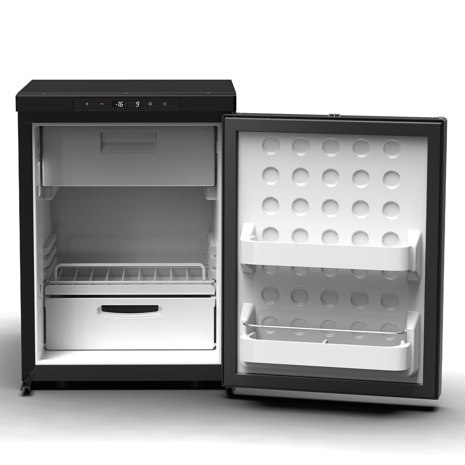 12V/24V 110V APP Camper Refrigerator Truck RV Refrigerator with Freezer 1.4cu ft