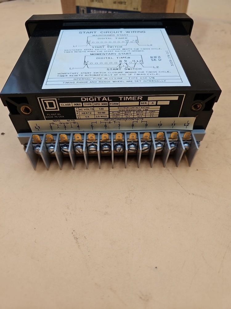 Square D 9050-XPO3000 Digital Solid State Timing Relay. 120V