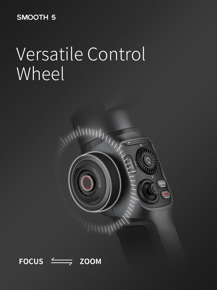 Zhiyun Smooth 5 Combo, 3-Axis Smartphone Gimbal Stabilizer for iPhone Android