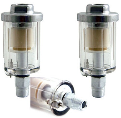 Inline 1/4" Compressed Air Oil & Water Separator Trap Filter for Compressor Tool