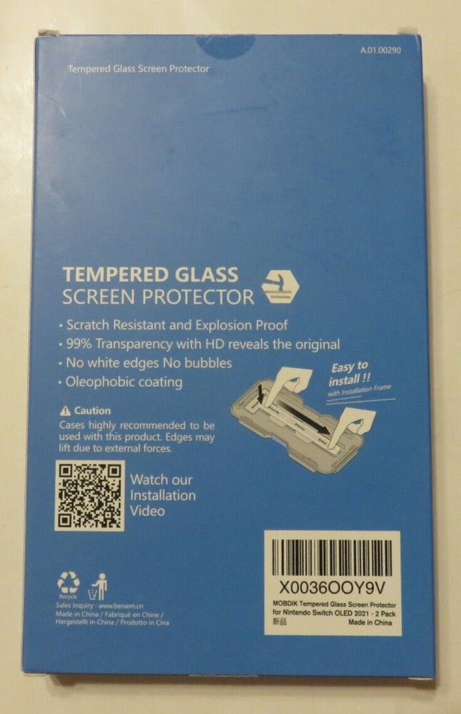 Mobdik EZ Kit Switch Tempered Glass Screen Protector-2 Pack NEW and SEALED!!!