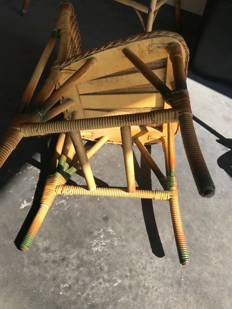 antique rattan desk