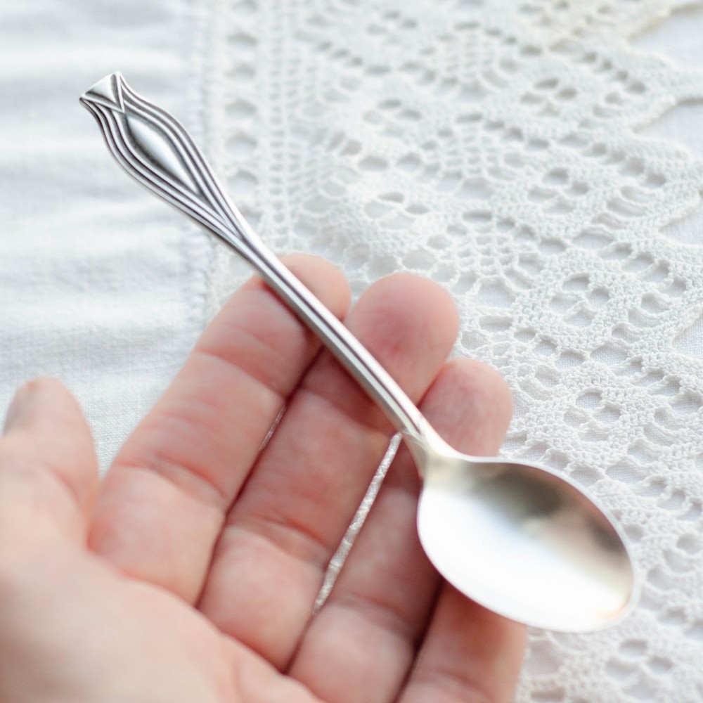 Tea spoon mismatched flatware set Small spoons from USSR, Soviet flatware set