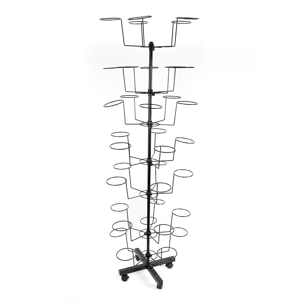 Hat& Cap Display Rack 7 Tiers Retail Hat Cap Rack Rotating Spinner Stand New