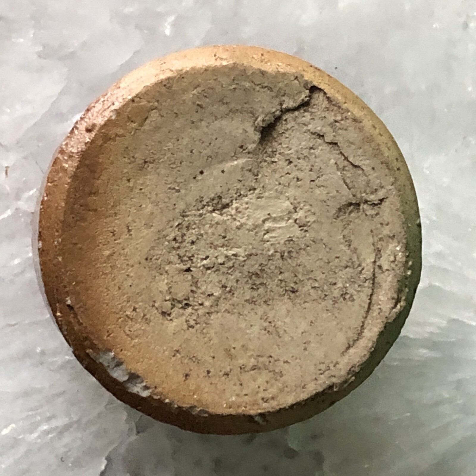 Antique Primitive 19th C Civil War Era Salt Glaze Stoneware Pottery Inkwell