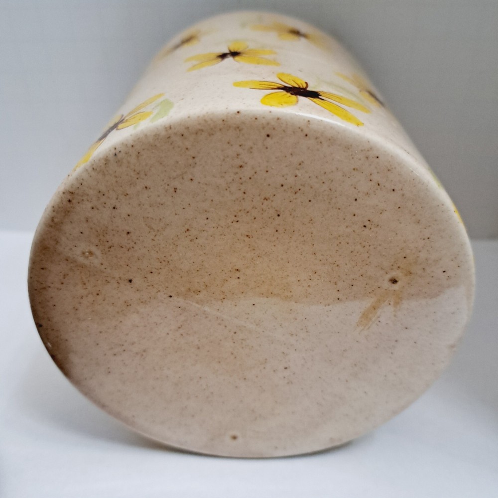 Storge Jar Jug Shape Yellow Daisey Design 6 3/4''