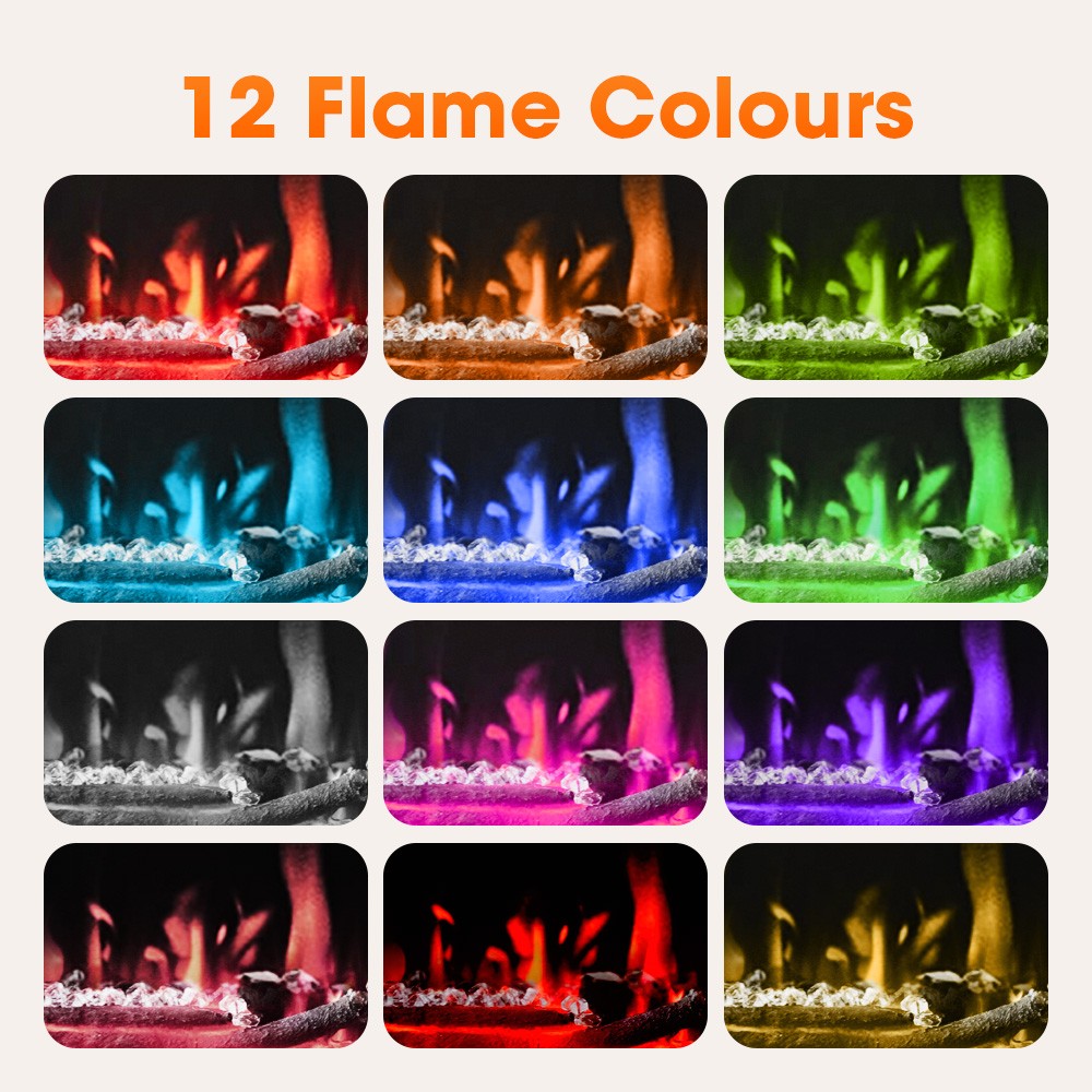 40" Electric Fireplace Insert or Wall Mounted Standing W/Multicolor Flame Heater