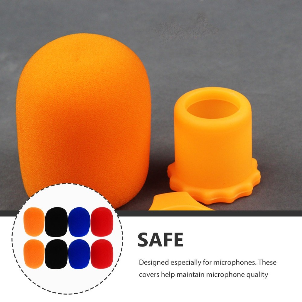 8 Pcs Wind Screen for Mics Microphone Windproof Cover Sponge Sleeve