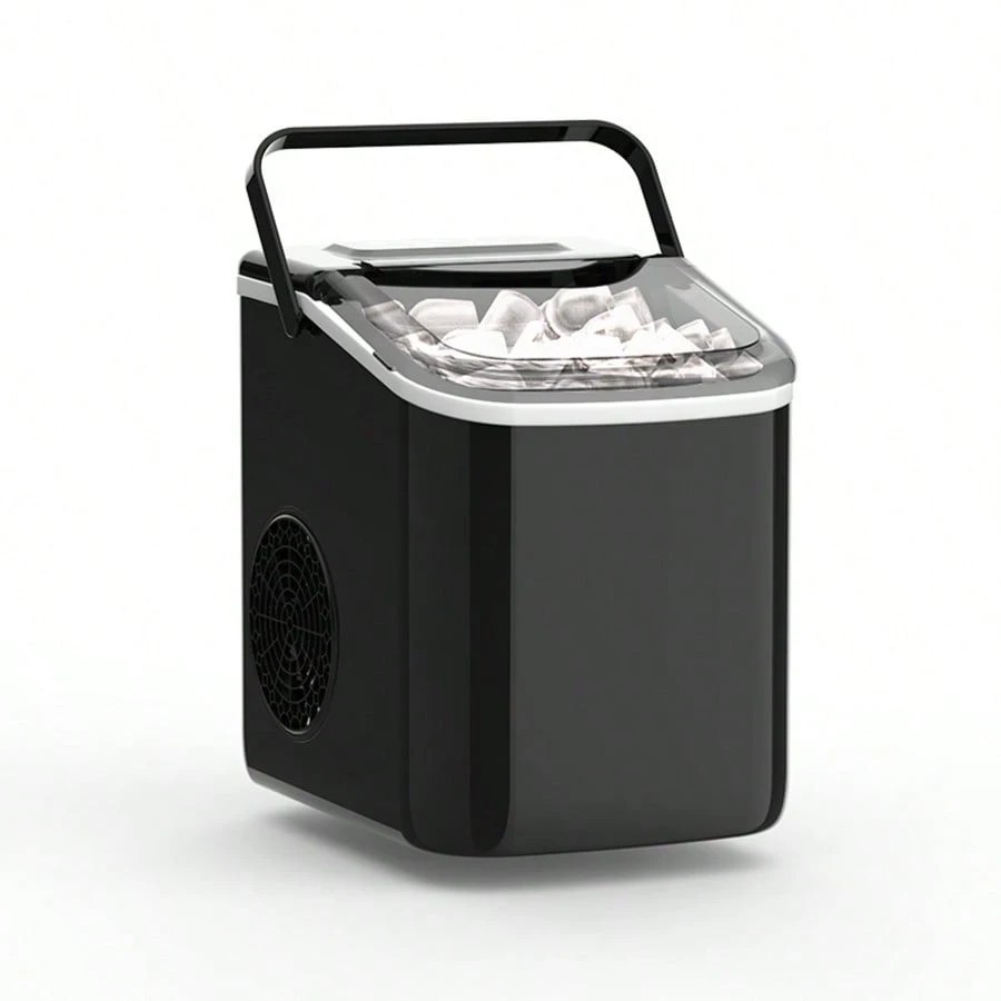 Portable Ice Maker Machine with Handle 26lbs/24H 9 Cubes in 6 Mins Auto-Clean