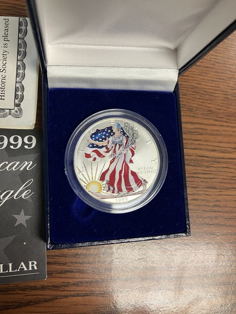 COLORIZED 1999 AMERICAN SILVER EAGLE 3240119