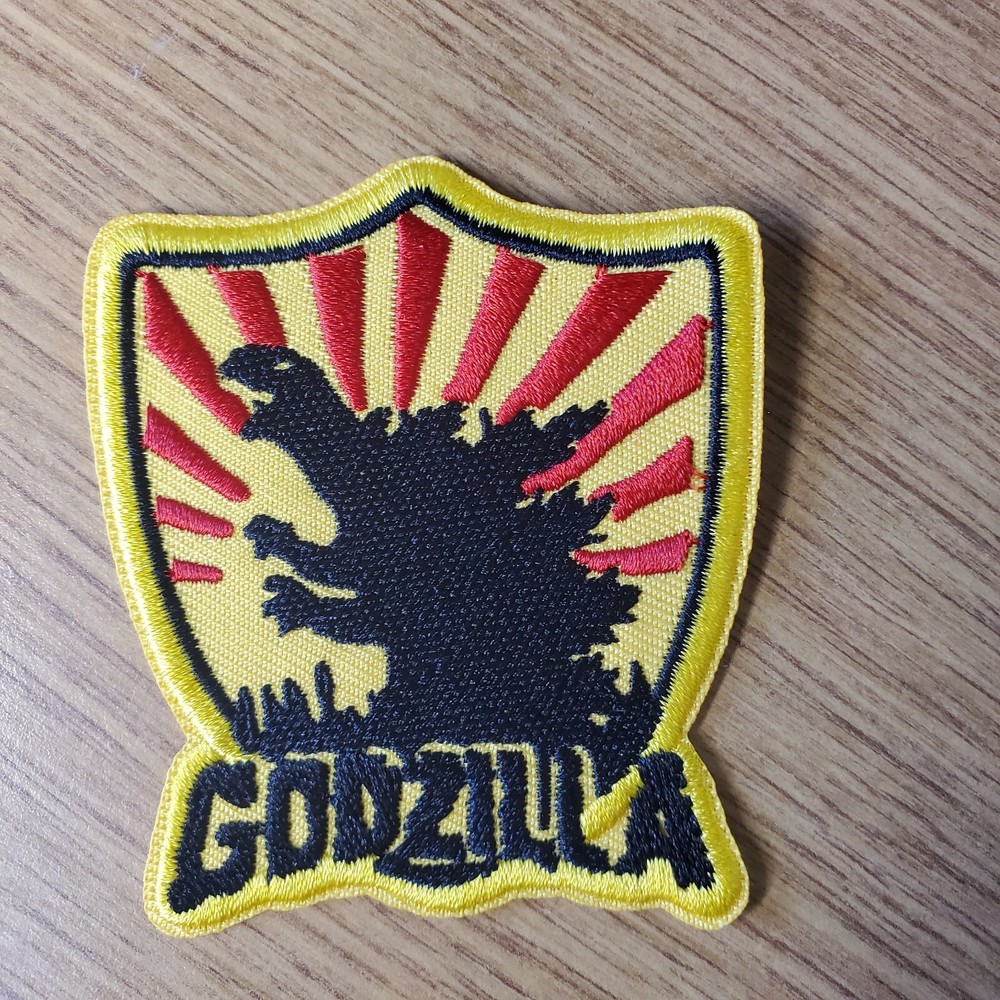 Godzilla Rising Sun Shield Patch 3  inches tall