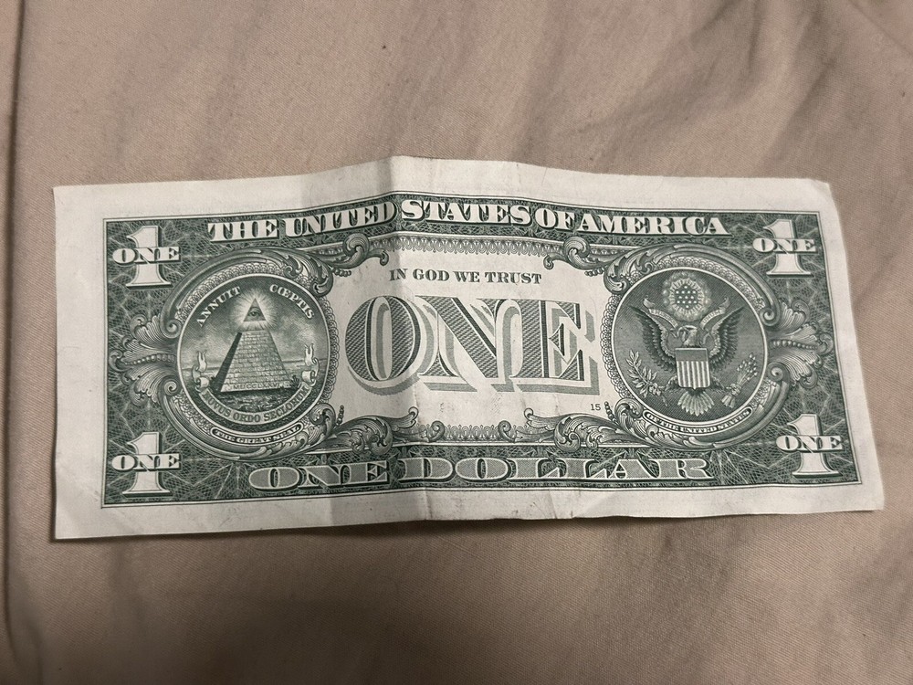 2021 $1 One Dollar Bill Error (Misaligned Misprint Offset + Number Shift)