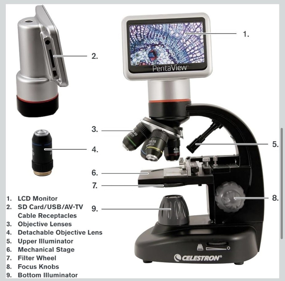 Celestron PentaView LCD Digital Microscope 44348-CGL