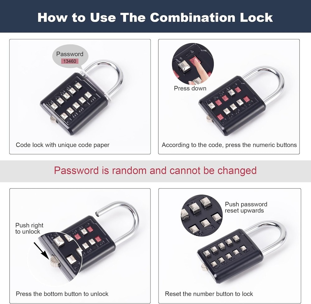 2 Pack Door Knob Lockout Device with Padlock,Temporary Black-2