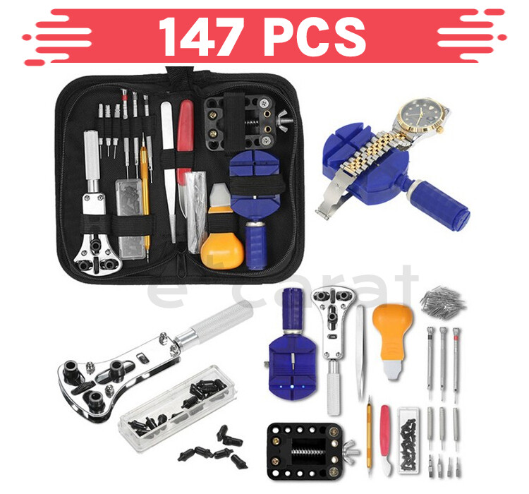 147PCS Watch Repair Kit Watch Battery Replacement Tool Kit Watch Remover Tool US
