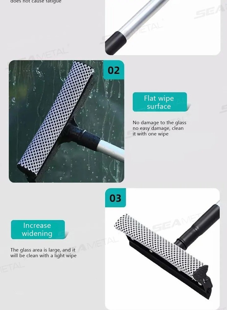 Extendable Window Squeegee Cleaner Long Handle Car Cleaning Window Glass