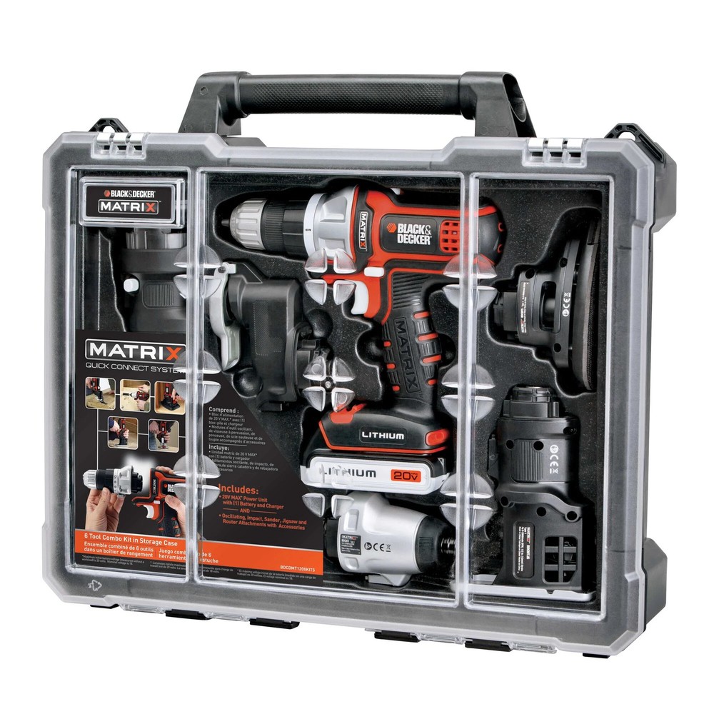 BLACK+DECKER MATRIX™ 20V MAX* 6-Tool Combo Kit With Case - BDCDMT1206KITC