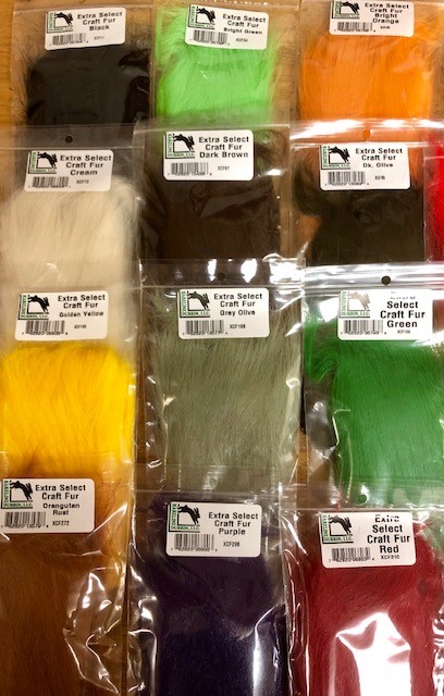 HARELINE EXTRA SELECT CRAFT FUR. ALL COLORS. FLY TYING HAIR. STREAMER SALTWATER