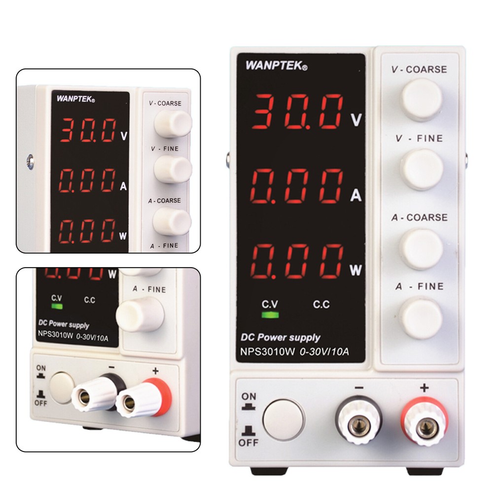 0-30V 0-10A Lab DC Power Supply Precision Digital Display Variable Three Window