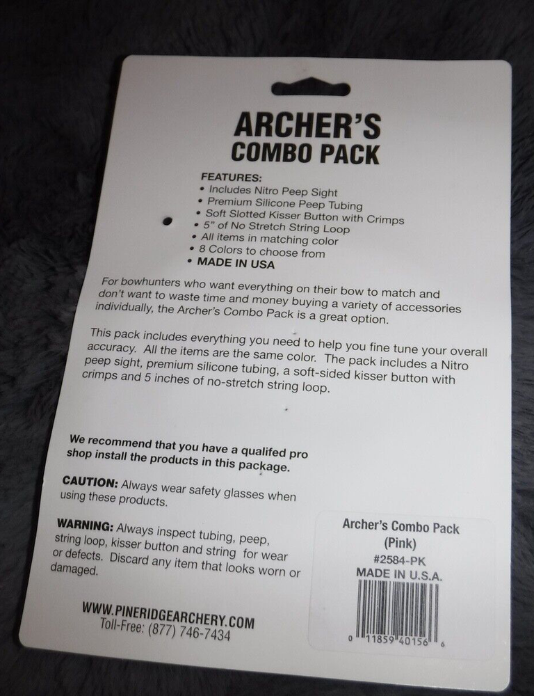 Pine Ridge Archery Archer's Combo Pack, Includes Nitro Peep Sight, Silicon Peep