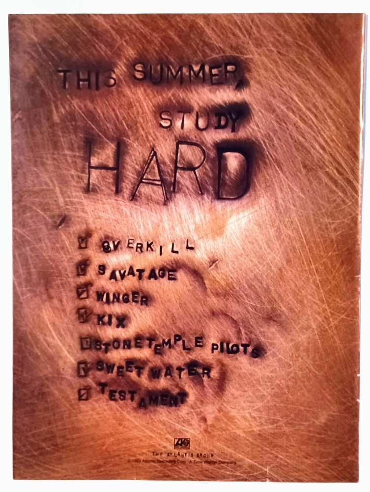 1993 ATLANTIC RECORDS PROMO~AD POSTER PINUP~STONE TEMPLE PILOTS/OVERKILL/WINGER