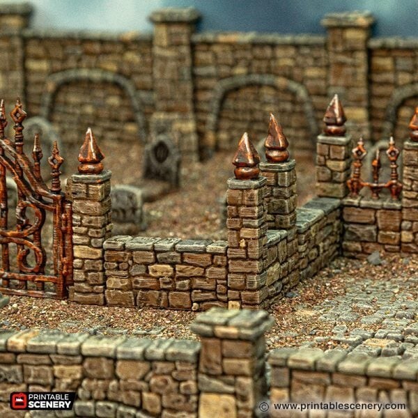OpenLock Graveyard Corpses, Crypts 3D Printed Tabletop Terrain DND (32mm)