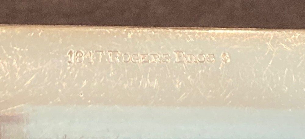 1847 Rogers Bros Ancestral 1924 Silverplate Carving Set Knife & Sharper & Fork!