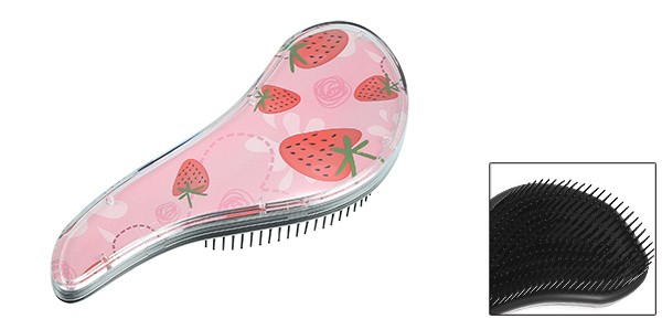 Tangle Shower Hair Magic Handle Detangling Brush Comb Strawberry Pattern