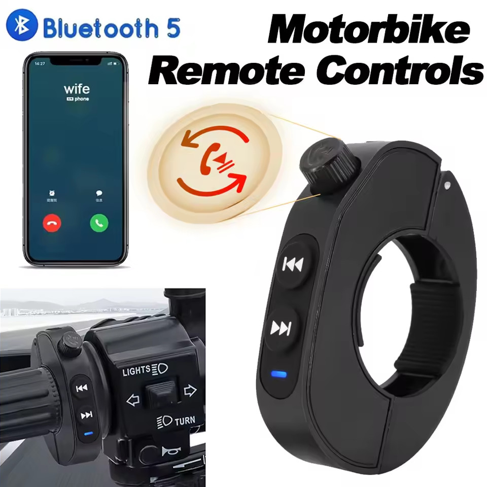 Bluetooth Remote Control Waterproof Bike Motorcycle Handlebar Media Controller