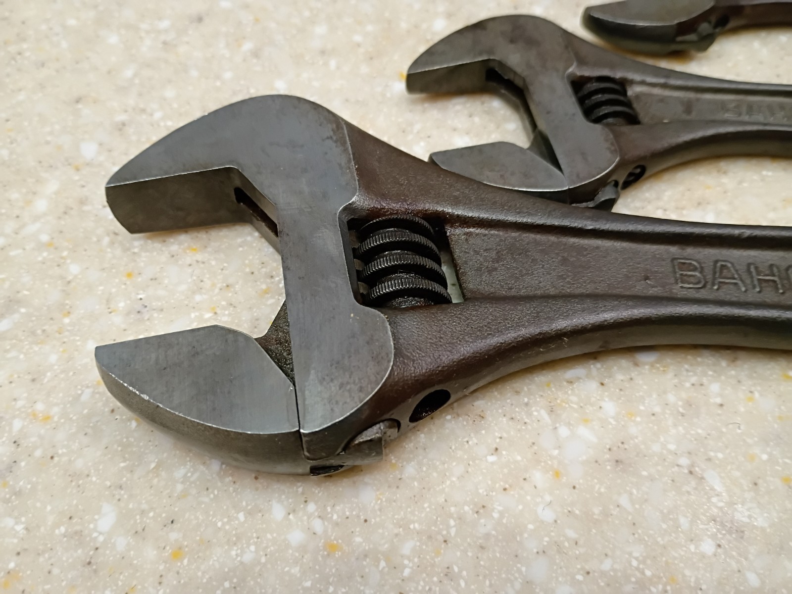 Vintage set of 4 Bahco Sweden Adjustable Wrenches spanner monkey 12" 8" 6" 4"