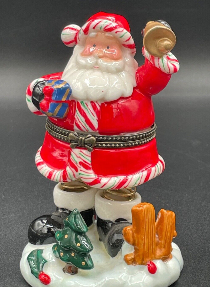 Santa with Bell, Spring Legs, Trinket Box