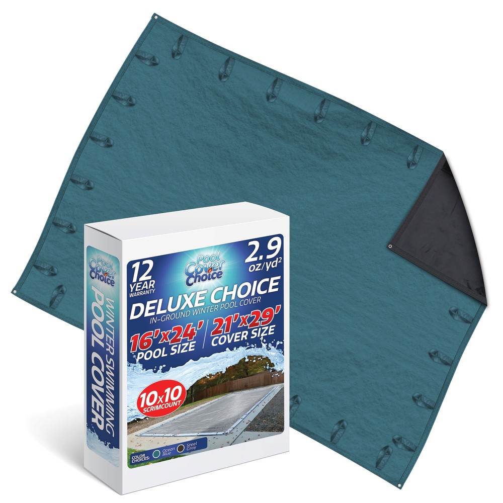 PoolCoverChoice Winter Swimming Pool Cover for 16 ft x 24 ft Rectangular Pool