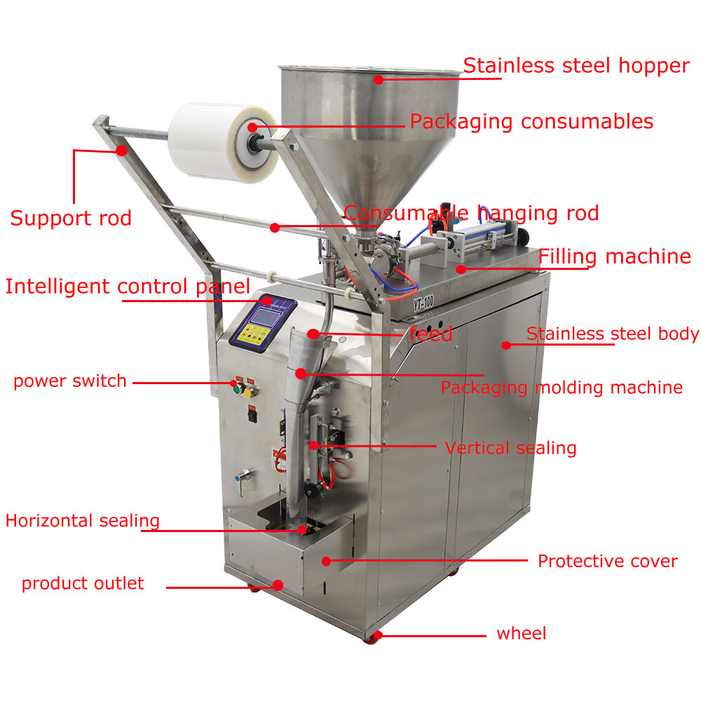 10-100ml Automatic Quantitative Filling Machine Pneumatic Packing Machine Sealer
