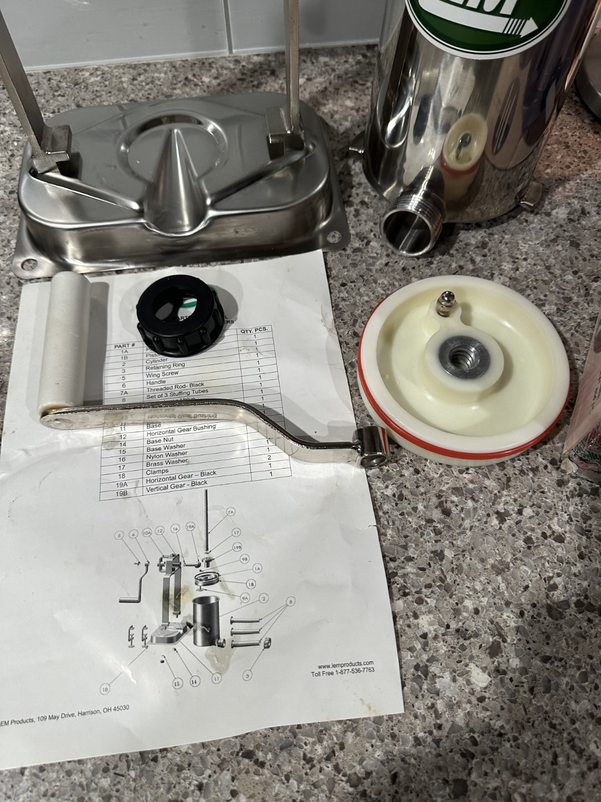 LEM Mighty Bite 5 lb. Stainless Steel Vertical Sausage Stuffer Maker