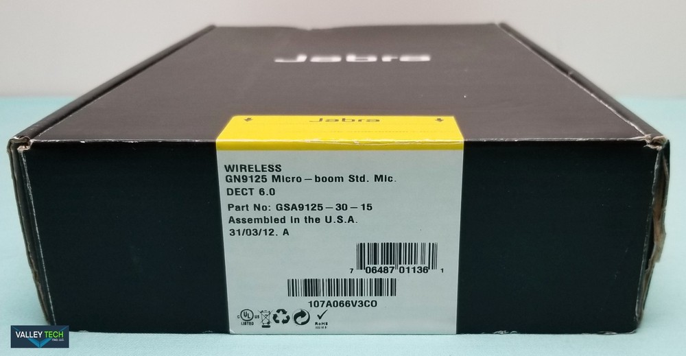 Jabra Wireless micro boom Std Mic headset GN9125 Open box