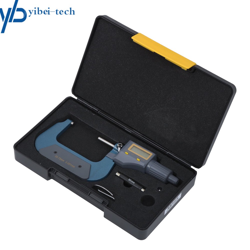 0 .001mm Resolution Digital Micrometer Carbide tip Mirror Finished 2-3" Range