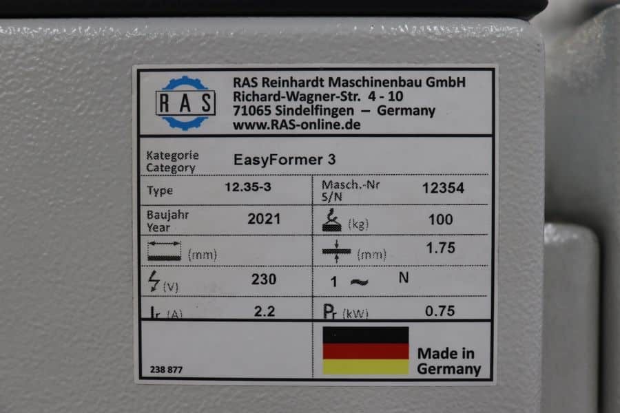 RAS Easy Former 3 12.35-3 CNC Swaging Machine