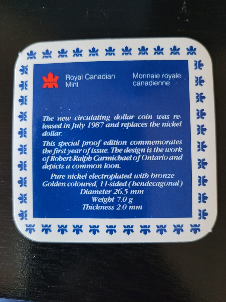 1987 Canada Loonie Proof w/case