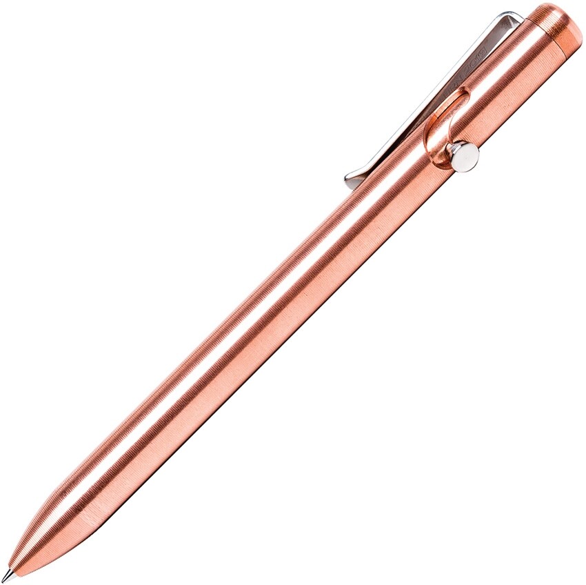 Tactile Turn Bolt Action Pen Standard Pocket Clip Machined From Copper 5.6"