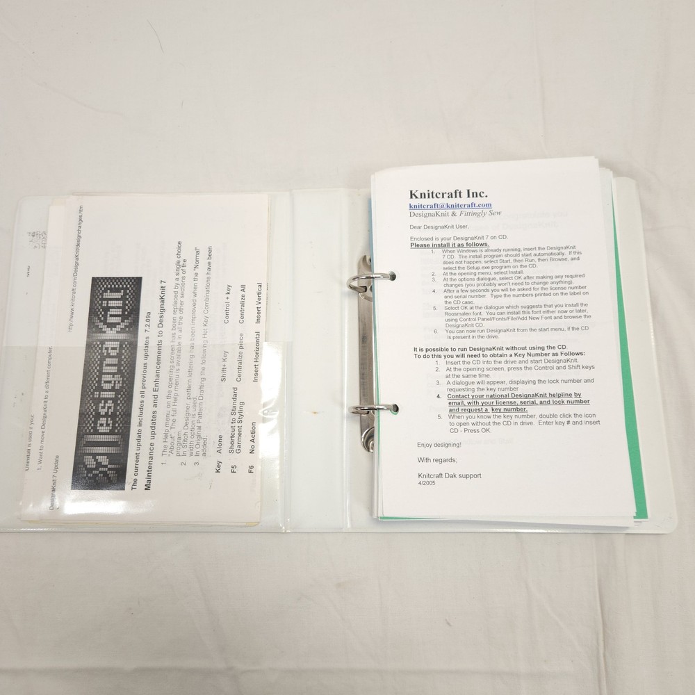 Designaknit Machine Knitting Computer Design Program User Manual Only As Is Read